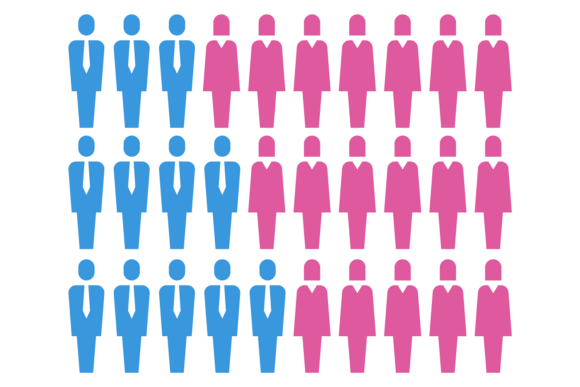 Male and Female Data Infographic. Distri
