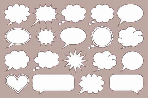 White Speech and Thought Bubbles: A Versatile Design Asset